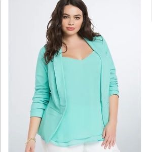 TORRID Mint Cut Away Fit Blazer Jacket Size 1X